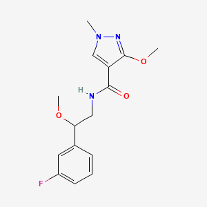 molecular formula C15H18FN3O3 B2477642 N-(2-(3-fluorophenyl)-2-methoxyethyl)-3-methoxy-1-methyl-1H-pyrazole-4-carboxamide CAS No. 1706084-04-9