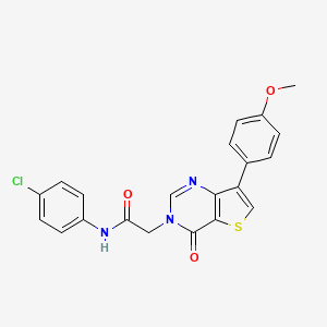 molecular formula C21H16ClN3O3S B2477646 N-(4-chlorophenyl)-2-[7-(4-methoxyphenyl)-4-oxothieno[3,2-d]pyrimidin-3(4H)-yl]acetamide CAS No. 1207047-19-5