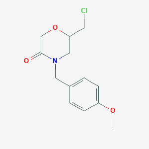 molecular formula C13H16ClNO3 B2477648 6-(Chloromethyl)-4-[(4-methoxyphenyl)methyl]morpholin-3-one CAS No. 1033201-59-0