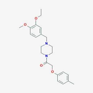 molecular formula C23H30N2O4 B247765 1-[4-(3-Ethoxy-4-methoxy-benzyl)-piperazin-1-yl]-2-p-tolyloxy-ethanone 