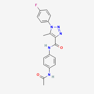 molecular formula C18H16FN5O2 B2477656 N-[4-(acetylamino)phenyl]-1-(4-fluorophenyl)-5-methyl-1H-1,2,3-triazole-4-carboxamide CAS No. 915908-89-3