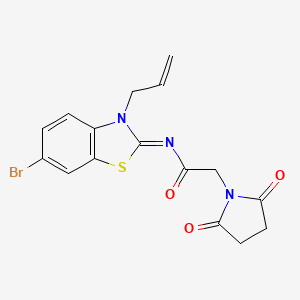 molecular formula C16H14BrN3O3S B2477658 (Z)-N-(3-烯丙基-6-溴苯并[d]噻唑-2(3H)-亚甲基)-2-(2,5-二氧代吡咯烷-1-基)乙酰胺 CAS No. 865175-26-4