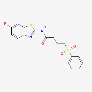 molecular formula C17H15FN2O3S2 B2477661 N-(6-fluorobenzo[d]thiazol-2-yl)-4-(phenylsulfonyl)butanamide CAS No. 941877-98-1