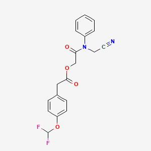 molecular formula C19H16F2N2O4 B2477667 [2-[N-(cyanomethyl)anilino]-2-oxoethyl] 2-[4-(difluoromethoxy)phenyl]acetate CAS No. 1099790-32-5
