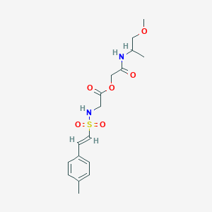 molecular formula C17H24N2O6S B2477682 [2-(1-甲氧基丙烷-2-基氨基)-2-氧代乙基] 2-[[(E)-2-(4-甲苯基)乙烯基]磺酰氨基]乙酸盐 CAS No. 1117814-43-3