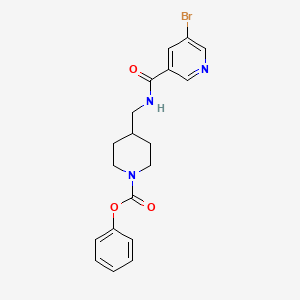 molecular formula C19H20BrN3O3 B2477694 Phenyl 4-((5-bromonicotinamido)methyl)piperidine-1-carboxylate CAS No. 1797793-94-2