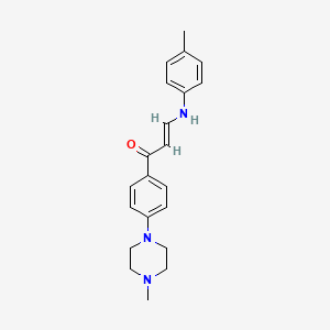 molecular formula C21H25N3O B2477695 (E)-1-[4-(4-methylpiperazino)phenyl]-3-(4-toluidino)-2-propen-1-one CAS No. 551921-11-0