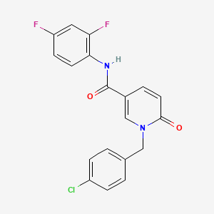 molecular formula C19H13ClF2N2O2 B2477714 1-[(4-Chlorphenyl)methyl]-N-(2,4-difluorphenyl)-6-oxo-1,6-dihydropyridin-3-carboxamid CAS No. 338782-79-9