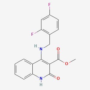 molecular formula C18H14F2N2O3 B2477718 Methyl 4-((2,4-difluorobenzyl)amino)-2-oxo-1,2-dihydroquinoline-3-carboxylate CAS No. 1251632-13-9