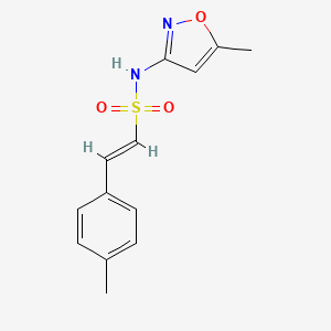 molecular formula C13H14N2O3S B2477727 (E)-N-(5-甲基-1,2-噁唑-3-基)-2-(4-甲基苯基)乙烯磺酰胺 CAS No. 1436375-34-6