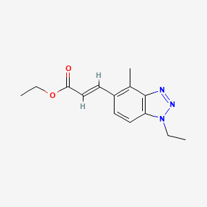molecular formula C14H17N3O2 B2477731 (E)-3-(1-乙基-4-甲基-1H-苯并[d][1,2,3]三唑-5-基)丙烯酸乙酯 CAS No. 1799974-75-6