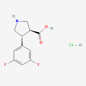 B2477733 (3S,4R)-4-(3,5-Difluorophenyl)pyrrolidine-3-carboxylic acid;hydrochloride CAS No. 1956322-28-3