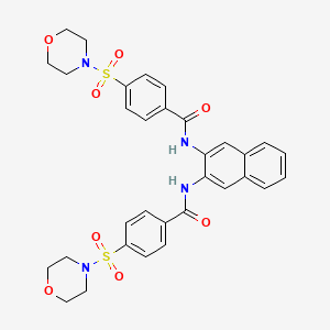 molecular formula C32H32N4O8S2 B2477739 4-吗啉-4-基磺酰基-N-[3-[(4-吗啉-4-基磺酰基苯甲酰)氨基]萘-2-基]苯甲酰胺 CAS No. 320367-85-9