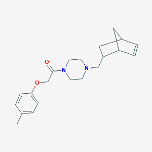 molecular formula C21H28N2O2 B247774 1-[4-(Bicyclo[2.2.1]hept-5-en-2-ylmethyl)piperazin-1-yl]-2-(4-methylphenoxy)ethanone 