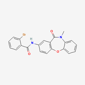 molecular formula C21H15BrN2O3 B2477744 2-bromo-N-(10-methyl-11-oxo-10,11-dihydrodibenzo[b,f][1,4]oxazepin-2-yl)benzamide CAS No. 922132-09-0