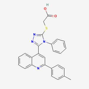 molecular formula C26H20N4O2S B2477745 2-[[5-[2-(4-甲苯基)喹啉-4-基]-4-苯基-1,2,4-三唑-3-基]硫代]乙酸 CAS No. 742094-76-4