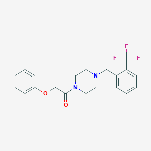 molecular formula C21H23F3N2O2 B247775 1-[(3-Methylphenoxy)acetyl]-4-[2-(trifluoromethyl)benzyl]piperazine 