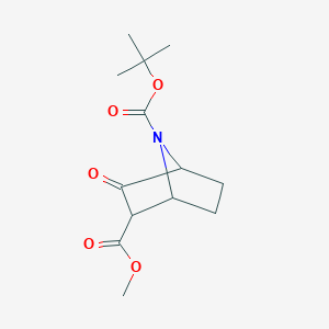 molecular formula C13H19NO5 B2477752 3-Oxo-7-azabicyclo[2.2.1]heptane-2,7-dicarboxylic acid 7-tert-butyl 2-methyl ester CAS No. 910332-68-2