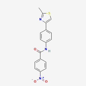 molecular formula C17H13N3O3S B2477758 N-[4-(2-methyl-1,3-thiazol-4-yl)phenyl]-4-nitrobenzamide CAS No. 393837-71-3