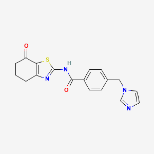 molecular formula C18H16N4O2S B2477759 4-((1H-imidazol-1-yl)methyl)-N-(7-oxo-4,5,6,7-tetrahydrobenzo[d]thiazol-2-yl)benzamide CAS No. 1207029-68-2