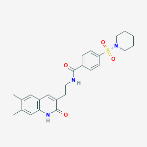 N-(2-(6,7-dimethyl-2-oxo-1,2-dihydroquinolin-3-yl)ethyl)-4-(piperidin-1-ylsulfonyl)benzamide