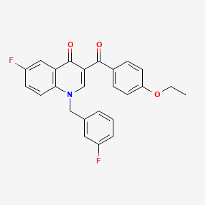 molecular formula C25H19F2NO3 B2477770 3-(4-Ethoxybenzoyl)-6-fluoro-1-[(3-fluorophenyl)methyl]quinolin-4-one CAS No. 865657-17-6