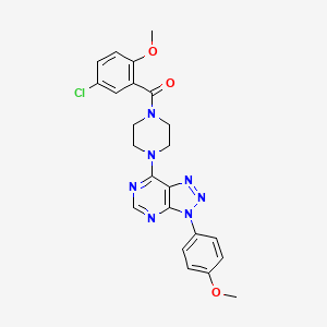 molecular formula C23H22ClN7O3 B2477773 (5-chloro-2-methoxyphenyl)(4-(3-(4-methoxyphenyl)-3H-[1,2,3]triazolo[4,5-d]pyrimidin-7-yl)piperazin-1-yl)methanone CAS No. 920204-54-2