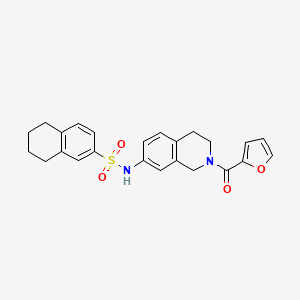 molecular formula C24H24N2O4S B2477781 N-(2-(呋喃-2-羰基)-1,2,3,4-四氢异喹啉-7-基)-5,6,7,8-四氢萘-2-磺酰胺 CAS No. 955698-30-3