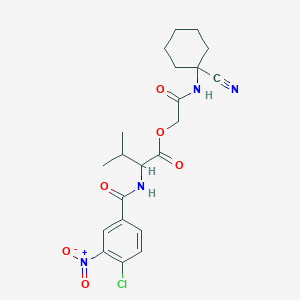molecular formula C21H25ClN4O6 B2477782 [(1-Cyanocyclohexyl)carbamoyl]methyl 2-[(4-chloro-3-nitrophenyl)formamido]-3-methylbutanoate CAS No. 1105556-43-1