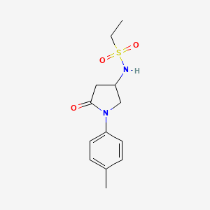 molecular formula C13H18N2O3S B2477785 N-(5-氧代-1-(对甲苯基)吡咯烷-3-基)乙磺酰胺 CAS No. 896307-61-2