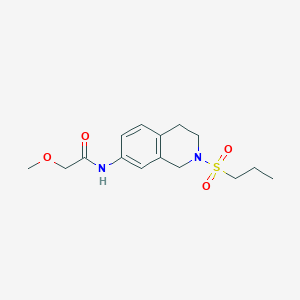 molecular formula C15H22N2O4S B2477786 2-methoxy-N-(2-(propylsulfonyl)-1,2,3,4-tetrahydroisoquinolin-7-yl)acetamide CAS No. 954708-88-4