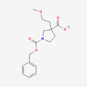 molecular formula C16H21NO5 B2477794 3-(2-Methoxyethyl)-1-phenylmethoxycarbonylpyrrolidine-3-carboxylic acid CAS No. 2287342-49-6