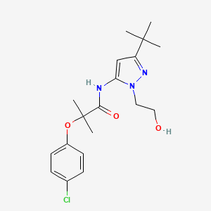 N-[3-tert-butyl-1-(2-hydroxyethyl)-1H-pyrazol-5-yl]-2-(4-chlorophenoxy)-2-methylpropanamide