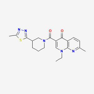 molecular formula C20H23N5O2S B2477799 1-ethyl-7-methyl-3-(3-(5-methyl-1,3,4-thiadiazol-2-yl)piperidine-1-carbonyl)-1,8-naphthyridin-4(1H)-one CAS No. 1219906-45-2