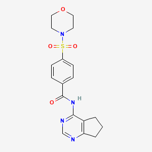 molecular formula C18H20N4O4S B2477802 N-(6,7-dihydro-5H-cyclopenta[d]pyrimidin-4-yl)-4-(morpholinosulfonyl)benzamide CAS No. 941902-96-1