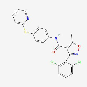 molecular formula C22H15Cl2N3O2S B2477806 3-(2,6-dichlorophenyl)-5-methyl-N-(4-pyridin-2-ylsulfanylphenyl)-1,2-oxazole-4-carboxamide CAS No. 1023488-73-4