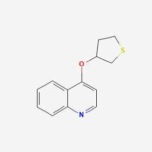 molecular formula C13H13NOS B2477807 4-(噻吩-3-氧基)喹啉 CAS No. 2195877-84-8