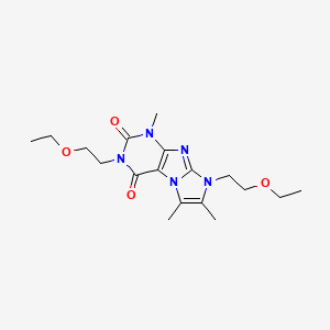 molecular formula C18H27N5O4 B2477820 2,6-Bis(2-ethoxyethyl)-4,7,8-trimethylpurino[7,8-a]imidazole-1,3-dione CAS No. 878736-71-1