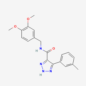 molecular formula C19H20N4O3 B2477823 N-(3,4-dimethoxybenzyl)-4-(m-tolyl)-1H-1,2,3-triazole-5-carboxamide CAS No. 2034589-33-6