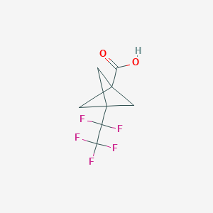 molecular formula C8H7F5O2 B2477825 3-(1,1,2,2,2-Pentafluoroethyl)bicyclo[1.1.1]pentane-1-carboxylic acid CAS No. 2413885-06-8