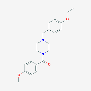 molecular formula C21H26N2O3 B247783 1-(4-Ethoxybenzyl)-4-(4-methoxybenzoyl)piperazine 