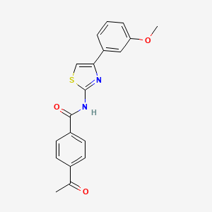 molecular formula C19H16N2O3S B2477830 4-acetyl-N-[4-(3-methoxyphenyl)-1,3-thiazol-2-yl]benzamide CAS No. 536731-43-8