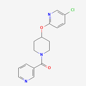 molecular formula C16H16ClN3O2 B2477836 (4-((5-Chloropyridin-2-yl)oxy)piperidin-1-yl)(pyridin-3-yl)methanone CAS No. 1448078-76-9
