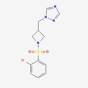 molecular formula C12H13BrN4O2S B2477839 1-((1-((2-bromophenyl)sulfonyl)azetidin-3-yl)methyl)-1H-1,2,4-triazole CAS No. 2319783-11-2