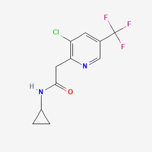 molecular formula C11H10ClF3N2O B2477841 2-[3-chloro-5-(trifluoromethyl)-2-pyridinyl]-N-cyclopropylacetamide CAS No. 383148-41-2