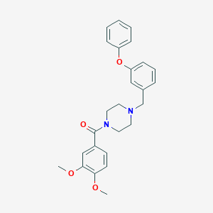 molecular formula C26H28N2O4 B247785 1-(3,4-Dimethoxybenzoyl)-4-(3-phenoxybenzyl)piperazine 