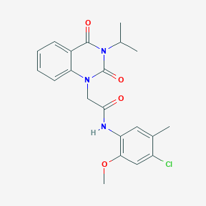 molecular formula C21H22ClN3O4 B2477853 N-(4-chloro-2-methoxy-5-methylphenyl)-2-(3-isopropyl-2,4-dioxo-3,4-dihydroquinazolin-1(2H)-yl)acetamide CAS No. 1421500-07-3