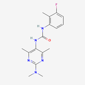 molecular formula C16H20FN5O B2477854 1-(2-(二甲氨基)-4,6-二甲基嘧啶-5-基)-3-(3-氟-2-甲基苯基)脲 CAS No. 1448135-01-0