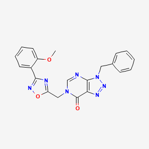 molecular formula C21H17N7O3 B2477862 3-benzyl-6-((3-(2-methoxyphenyl)-1,2,4-oxadiazol-5-yl)methyl)-3H-[1,2,3]triazolo[4,5-d]pyrimidin-7(6H)-one CAS No. 1207057-74-6