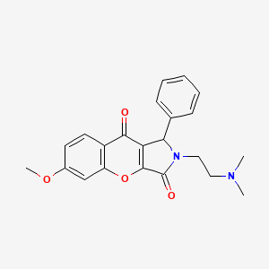 molecular formula C22H22N2O4 B2477864 2-(2-(Dimethylamino)ethyl)-6-methoxy-1-phenyl-1,2-dihydrochromeno[2,3-c]pyrrole-3,9-dione CAS No. 886152-92-7